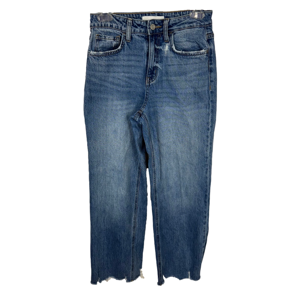 Vervet Straight Leg Jeans Womens 25 Blue Denim High Rise Victorious Distressed